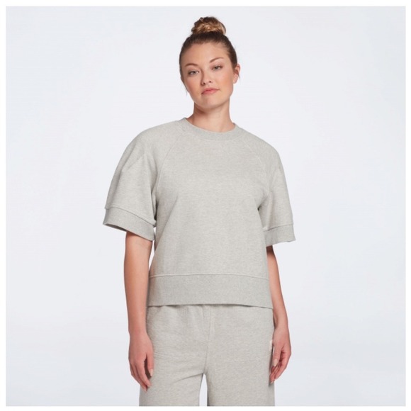 CALIA by Carrie Underwood Tops - CALIA by Carrie Underwood Womens Pleated Sweatshirt Gray L Minimalist Athleisure